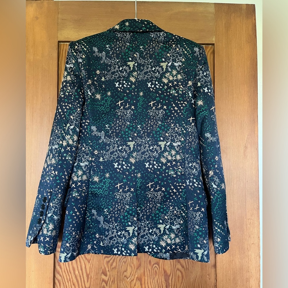 ZADIG & VOLTAIRE Viking Jac Glam Navy Jacquard Blazer - Picture 11 of 13